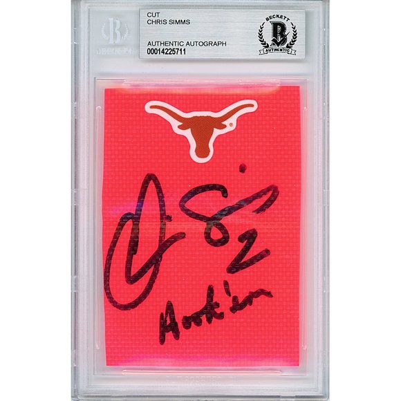 Chris Simms Signed Texas Longhorns Football Pylon Piece Slab Beckett Autographed - Picture 1 of 4